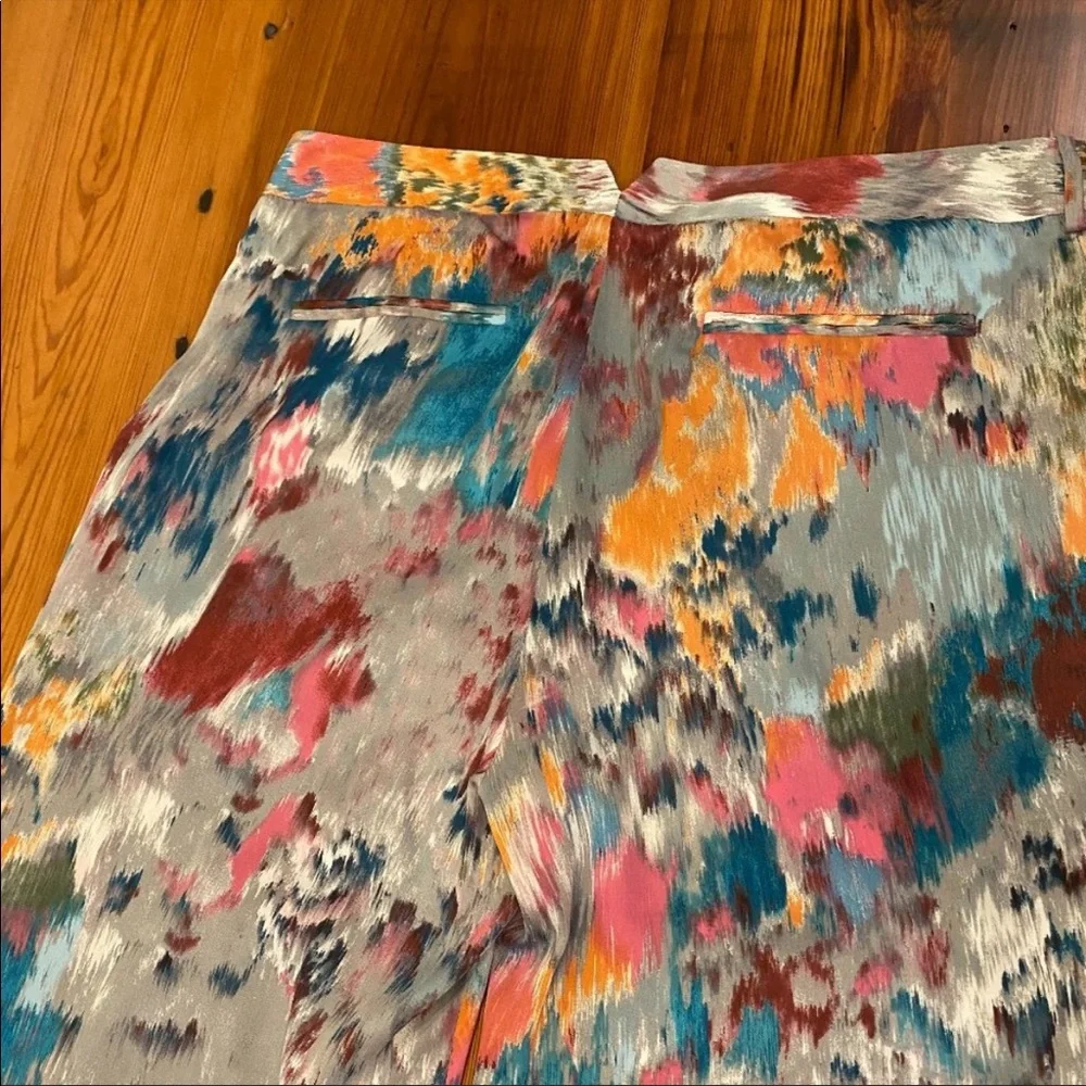 BCBGMaxAzria Flowy Wide Leg Pants in Tie-Dye Print (Sz. S) - Picture 3 of 9